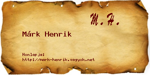 Márk Henrik névjegykártya